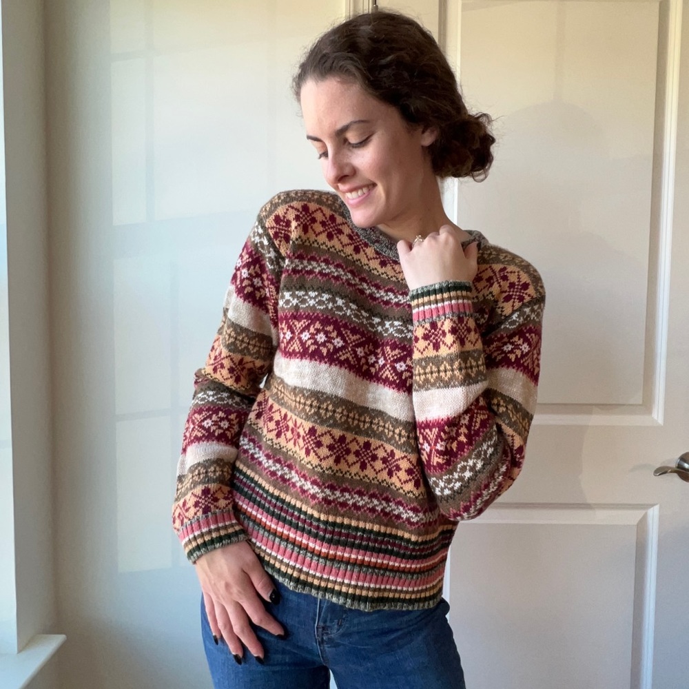 Vintage Pattern Crewneck Sweater